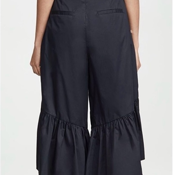 NWT Tibi Size 4 Cotton Poplin Tech Flare Culotte Pant w Ruffle & side snap - Picture 7 of 9